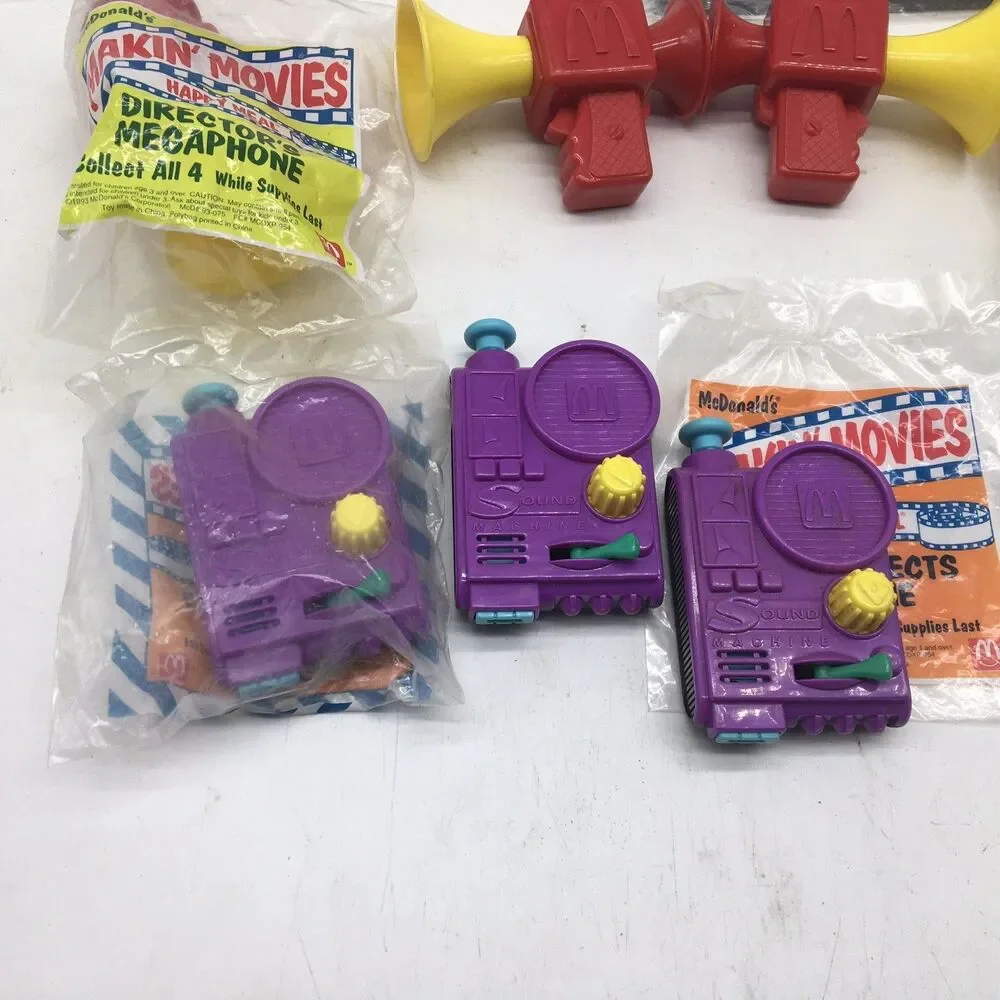 1993 McDonald's Makin' Movies Happy Meal Toy Set Director's Megaphone Camera